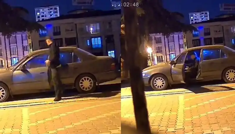 Park Halindeki Otomobili Saniyeler İçinde Çalan Hızır!